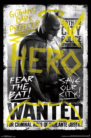 BVS - Fear The Bat Movie Poster 22x34 RP14066 UPC882663040667 Batman Vs Superman DC Comics