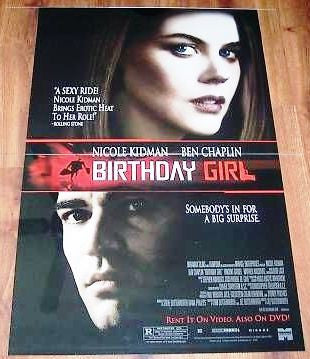 Birthday Girl Movie Poster 2001 27x40 Used Nicole Kidman, Ben Chaplin
