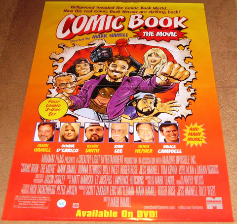 Comic Book the Movie 2004 Movie Poster 27x40 Used Mark Hamill (director) Hugh Hefner, Donna D'Errico, Stan Lee, Kevin Smith, Bruce Campbell