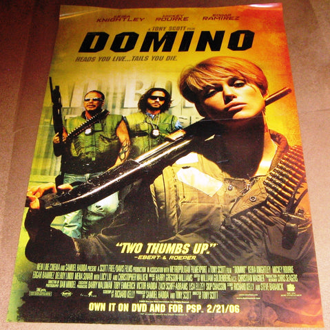 Domino Movie Poster 27x40 Used Mickey Rourke, Christopher Walken, Lucy Liu, Jerry Springer