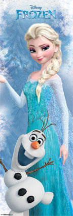 Door - Frozen Movie Poster 21x62 RP13557 Disney Elsa, Olaf UPC882663035571