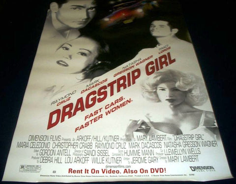 Dragstrip Girl 1994 Movie Poster 27x40 Used Raymond Cruz, Mark Dacascos, Natasha Gregreson-Wagner, Traci Lords
