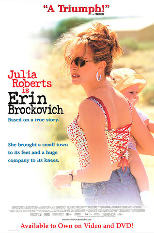 Erin Brockovich Movie Poster 27x40 Used Julia Roberts