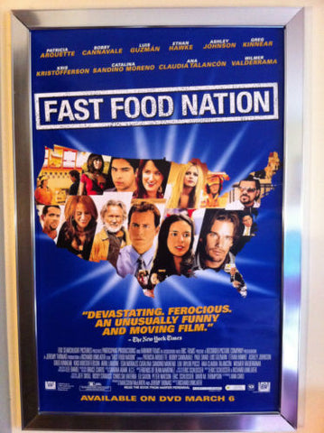 Fast Food Nation Movie Poster 27x40 Used Ethan Hawke, Avril Lavigne, Kris Kristofferson, Wilmer Valderrama, Ashley Johnson, Dana Wheeler-Nicholson, Juan Carlos Serrán, Fernando Lara, Esai Morales, Jason McDonald, Cherami Leigh, Bruce Willis