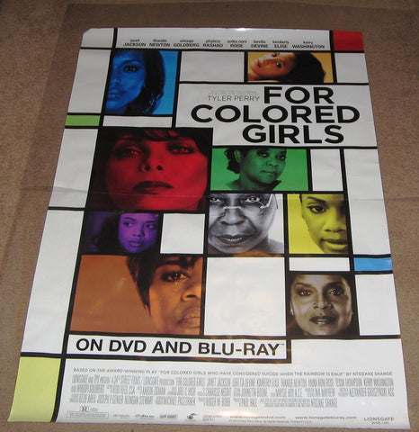 For Colored Girls Movie Poster 27x40 Used  Omari Hardwick, Whoopi Goldberg, Tessa Thompson, Jason Graham, Richard Lawson, Michael Cory Davis, Hill Harper, David Feigenbaum, Janet Jackson, Anika Noni Rose, Khalil Kain, Kimberly Elise, Kerry Washington