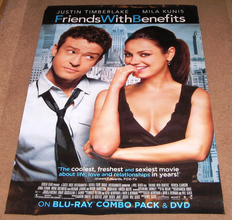 Friends with Benefits Movie Poster 27x40 Used Justin Timberlake Mila Kunis