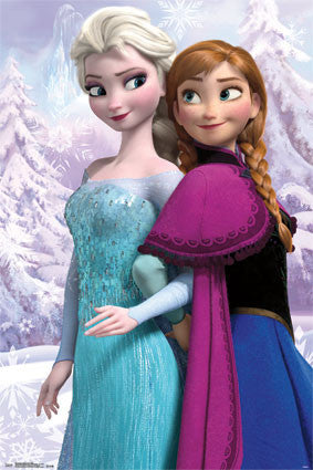 Frozen - Anna & Snow Queen Elsa Movie Poster 22x34 RP6039 UPC017681060391 Disney Variation #2 Rare