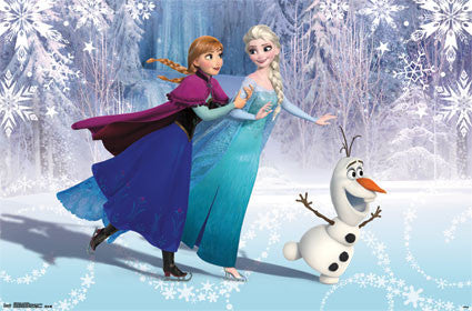 Frozen - Ice Skating Movie Poster 22x34 RP13636 UPC882663036363 Disney