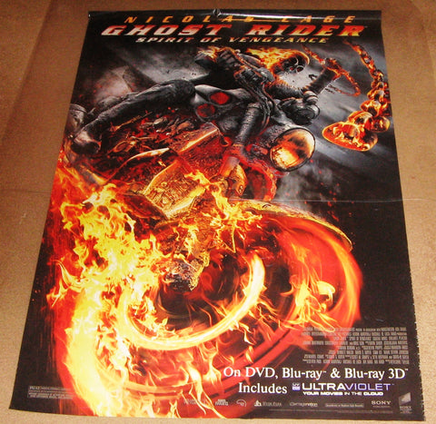 Ghost Rider Spirit of Vengeance Movie Poster 27x40 (2011) Used Vincent Regan, Idris Elba, Johnny Whitworth, Nicolas Cage, Anthony Head, Alin Panc, Violante Placido, Christopher Lambert, Ciarán Hinds, Cristian Iacob, Spencer Wilding, Jacek Koman