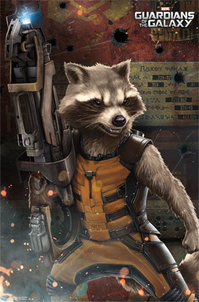 Guardians Of The Galaxy - Rocket Raccoon Movie Poster 22x34 RP13042 UPC882663030422