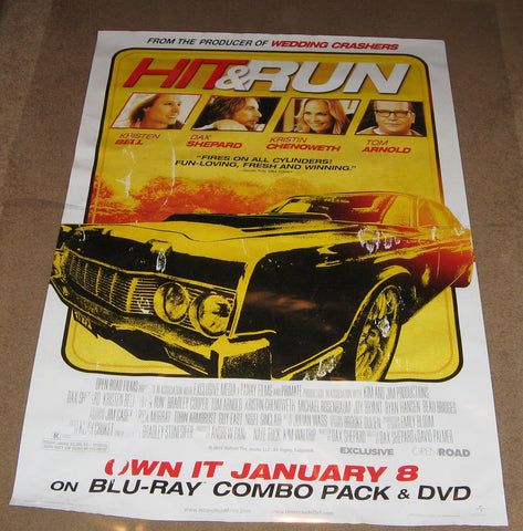 Hit & Run Movie Poster (2002) 27x40 Used Bradley Cooper, Sean Hayes, Michael Rosenbaum, Beau Bridges, Ryan Hansen, Kristen Bell, Kristin Chenoweth, Tom Arnold, John Duff, David Koechner, Dax Shepard, Joy Bryant, Jason Bateman