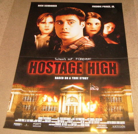 Hostage High 1997 Movie Poster 27x40 Used Ricky Schroder, Freddie Prinze Jr., Katie Wright