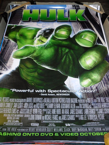 Hulk Movie Poster 27x40 (2003) Used Lou Ferrigno, Sam Elliott, Geoffrey Scott, Daniella Kuhn, Jennifer Connelly, Josh Lucas, Todd Tesen, Stan Lee, Kevin Rankin, Victor Rivers, Mark Atteberry, Regi Davis, Paul Kersey, John Prosky, Mike Erwin, Nick Nolte