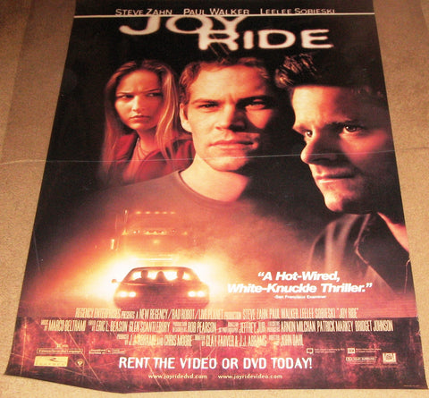 Joy Ride Movie Poster 27x40 (2001) Used Paul Walker, John Maynard, Mary Wickliffe, Leelee Sobieski, Brian Leckner, Jack Moore, Robert Winley, Walton Goggins, Kenneth White, Peter Weireter, Basil Wallace, Anna Malle