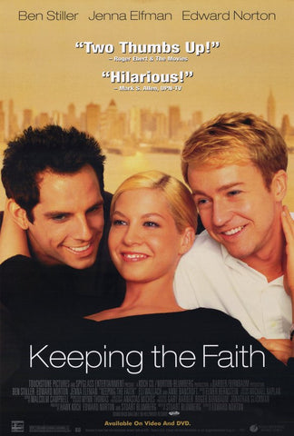 Keeping The Faith Movie Poster 27x40 Used Ben Stiller, Paul Hogan, Edward Norton
