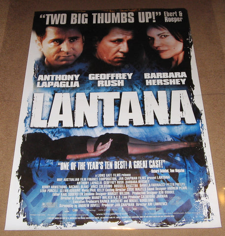 Lantana Movie Poster 27x40 Used Lani John Tupu, Peter Phelps, Geoffrey Rush, Kerry Armstrong, Anthony LaPaglia, Barbara Hershey, Daniella Farinacci, Russell Dykstra, Leah Purcell