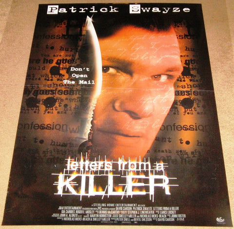 Letters From a Killer Movie Poster 27x40 Used Katy Selverstone, Sterling Wolfe, Lisa Niemi, Kim Myers, Katie Hagan, Chris Byrne, Shawna Reina, Elizabeth Ruscio, James Willett, Fulvio Cecere, Patrick Swayze