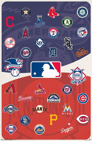 MLB - Logos 15 Wall Poster 22x34 RP14056 UPC882663040568 Baseball