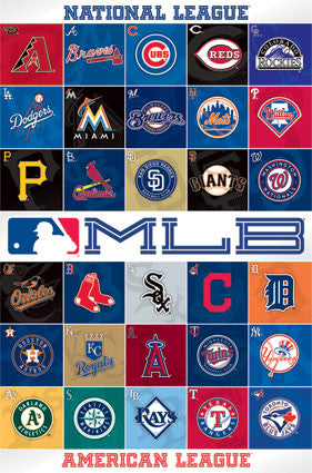 MLB - Logos 13 Sports Poster 22x34 RP2143 Major League Baseball