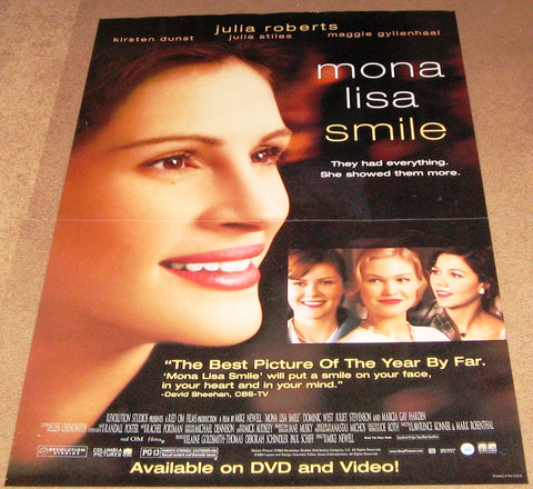Mona Lisa Smile Movie Poster 27x40 Used Julia Roberts, Emily Bauer, Tori Amos, Laura Allen, Dominic West, Rony Clanton, Donna Mitchell, Jordan Bridges, Frank Stellato, Eric Bruno Borgman