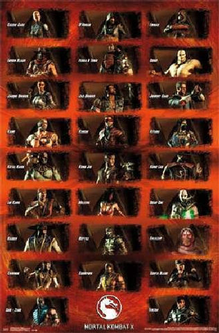 Mortal Kombat X - Group Movie Poster 22x34 RP13582 UPC882663035823