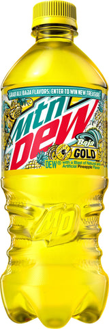 New Mountain Dew Baja Gold Soda Pop 20 Ounce Bottle