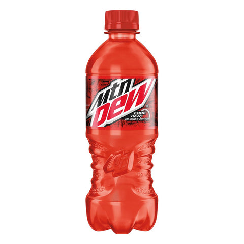 New Mountain Dew Code Red Soda Pop 20 Ounce Bottle