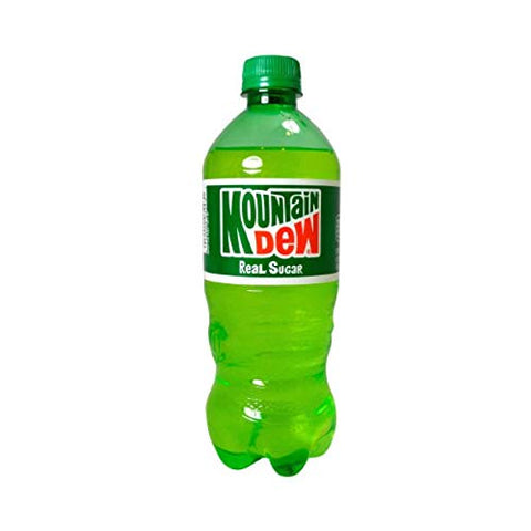 New Mountain Dew Throwback Real Sugar Soda Pop 20 Ounce Bottle