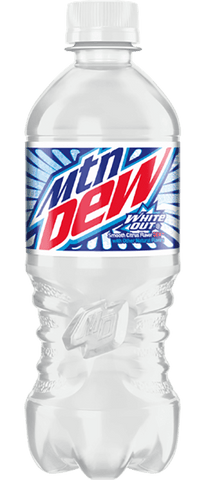 New Mountain Dew White Out Soda Pop 20 Ounce Bottle
