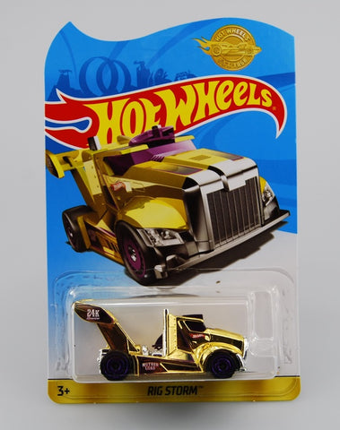 New 2019 Hot Wheels Gold Rig Storm Gold Series Limited Edition