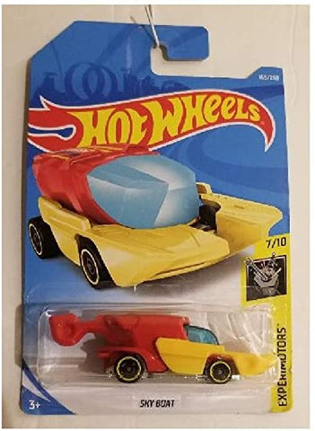 New 2019 Hot Wheels Sky Boat Experimotors Red And Yellow