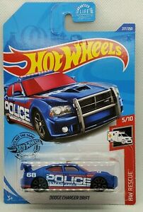 New 2020 Hot Wheels Dodge Charger Drift Police Car HW Rescue Blue