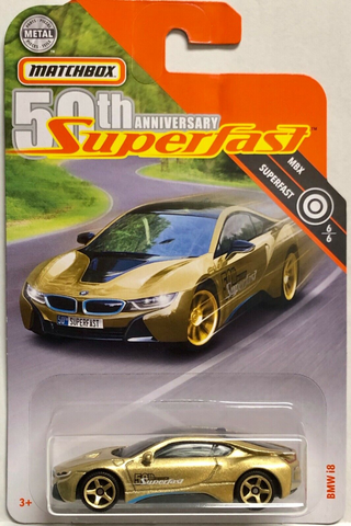 New 2020 Matchbox BMW I8 50th Anniversary Superfast Gold