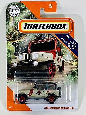 New 2020 Matchbox Jeep Wrangler Rollbar (18#) Jurassic Park