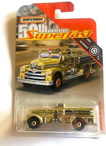 New 2020 Matchbox Seagrave Fire Engine Gold