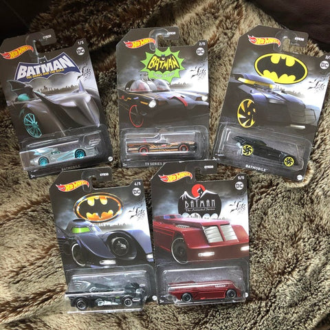New 2021 Hot Wheels Batman Batmobile 5 Car Set Walmart Exclusive