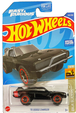 New 2021 Hot Wheels '70 Dodge Charger Baja Blazers The Fast & The Furious 129/250 Black