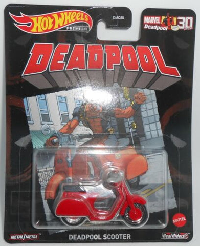 New 2022 Hot Wheels Deadpool Scooter Premium Real Riders