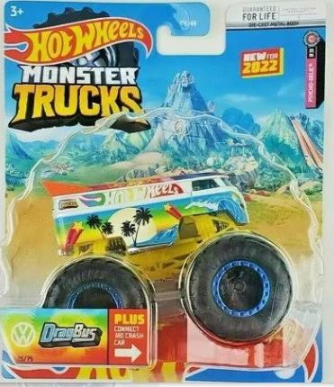 HotWheels VW DRAG TRUCK ドラッグバス Hot Wheels Monster Trucks VW Drag Bus 1/64 with Crushed Car