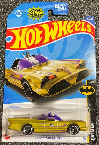 New 2022 Hot Wheels TV Series Batmobile Gold Batman DC