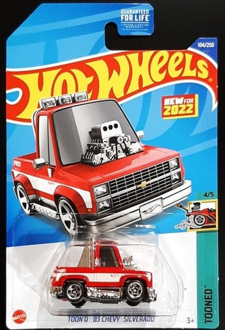 New 2022 Hot Wheels Toon'D '83 Chevy Silverado Tooned 104/250 Red