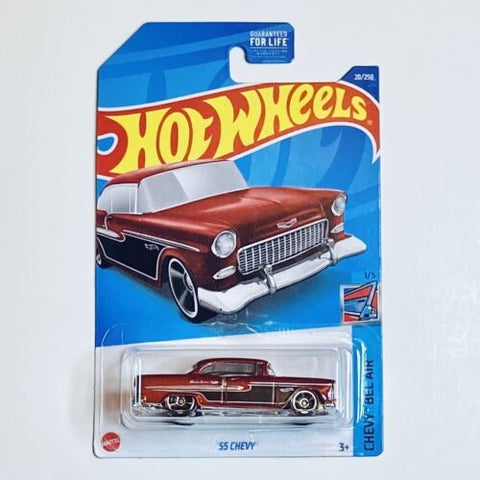 New 2022 Hot Wheels '55 Chevy Bel Air Red Mattel