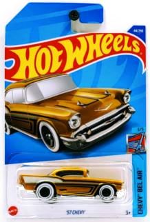 New 2022 Hot Wheels '57 Chevy Bel Air Gold Mattel