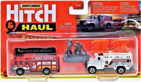 New 2022 Matchbox Hitch & Haul MBX Fire Rescue Fire Truck Set