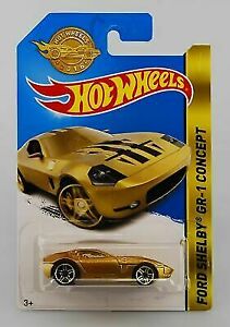 New 2016 Hot Wheels Ford Shelby GR-1 Concept Gold Series Limited Edition