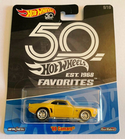 New 2018 Hot Wheels 50th Favorites '69 Camaro Real Riders 1969