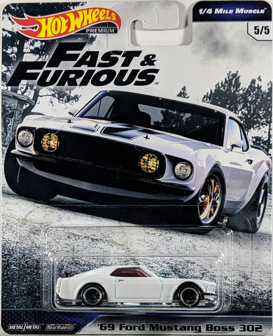 New 2019 Hot Wheels Fast & Furious '69 Ford Mustang Boss 302 The Fast and The Furious Premium Real Riders
