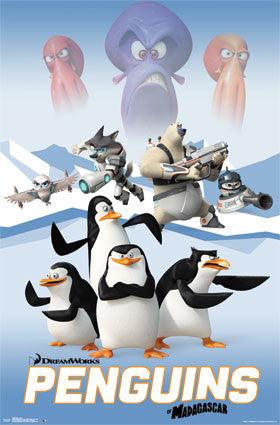 Penguins of Madagascar - Cast Movie Poster RP13695 UPC882663036950 POM Dreamworks