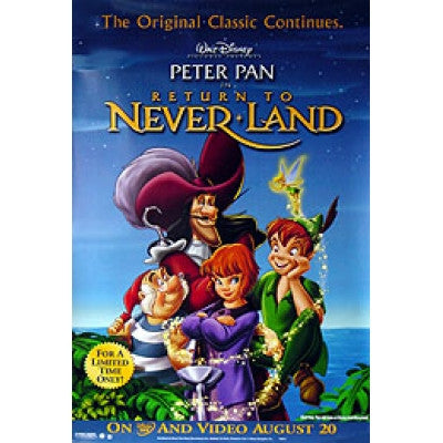 Peter Pan Return To Never-Land 2002 Movie Poster 27x40 Used Disney