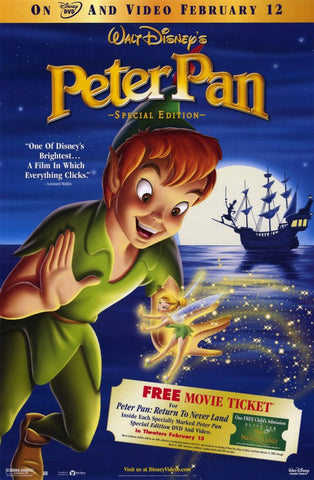 Peter Pan Special Edition (2002) Movie Poster 27x40 MCP0007 Used Walt Disney